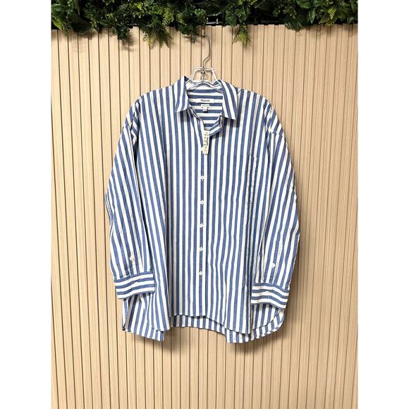 Madewell Signature Poplin Oversized Shirt Womens Sz S NJ590 - Picture 3 of 12